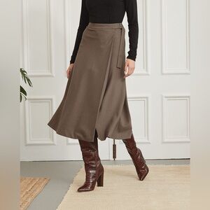 RW&Co High Waisted Twill Midi Skirt in size 6